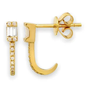 Mama Bijoux Baguette & Diamond Illusion Lobe Studs Online