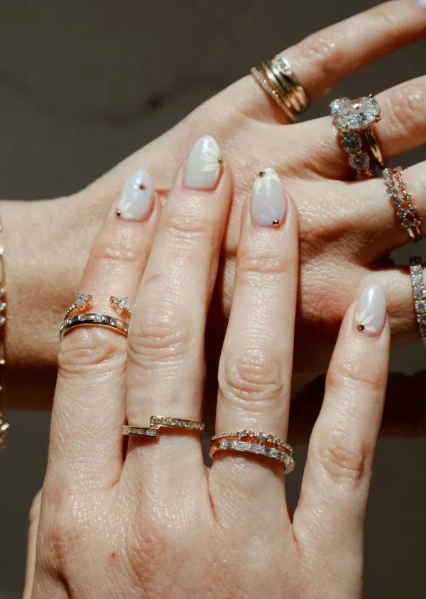 Mama Bijoux Baguette & Round Diamond Crossover Ring Online