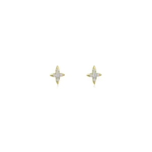 Mama Bijoux Baguette and Round Diamond Celestial Studs Hot