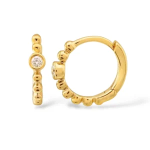 Mama Bijoux Bezel Diamond Beaded Mini Huggie (Sold as Singles) Online
