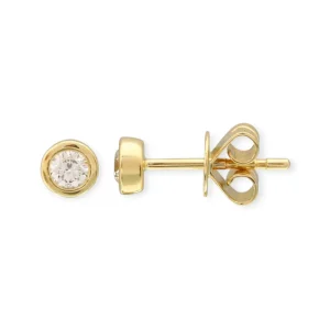 Mama Bijoux Bezeled Round Diamond Stud Earrings Hot