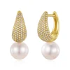 Mama Bijoux Chubby Diamond Pavé & Pearl Drop Earrings Discount