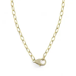 Mama Bijoux Chunky Diamond Pavé Clasp Chain Fashion