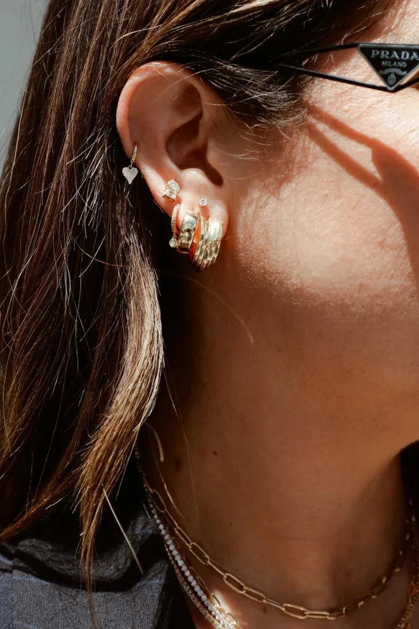 Mama Bijoux Chunky Gold Stacked Hoops Sale