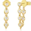 Mama Bijoux Cool Mom Bezeled Diamond Chain Earrings New