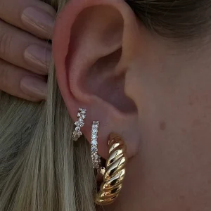 Mama Bijoux Croissant Open Hoop Stud Earrings Sale