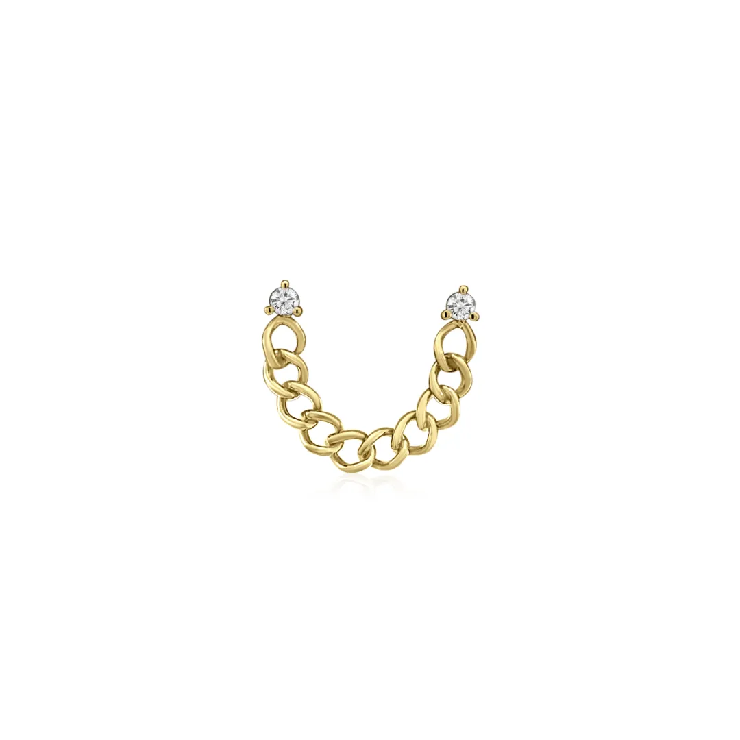curb_chain_double_diamond_0.webp Mama Bijoux Curb Chain Double Diamond Stud (Sold as Singles) New