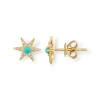 Mama Bijoux Diamond & Turquoise Sunburst Studs Best