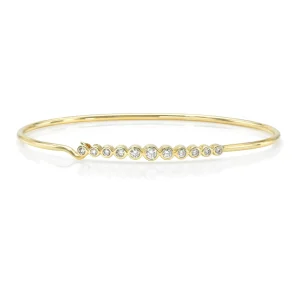 Mama Bijoux Diamond Bezel Graduated Round Wire Bangle Discount