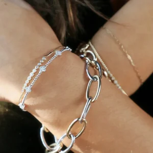 Mama Bijoux Diamond Bezel Graduated Round Wire Bangle Discount
