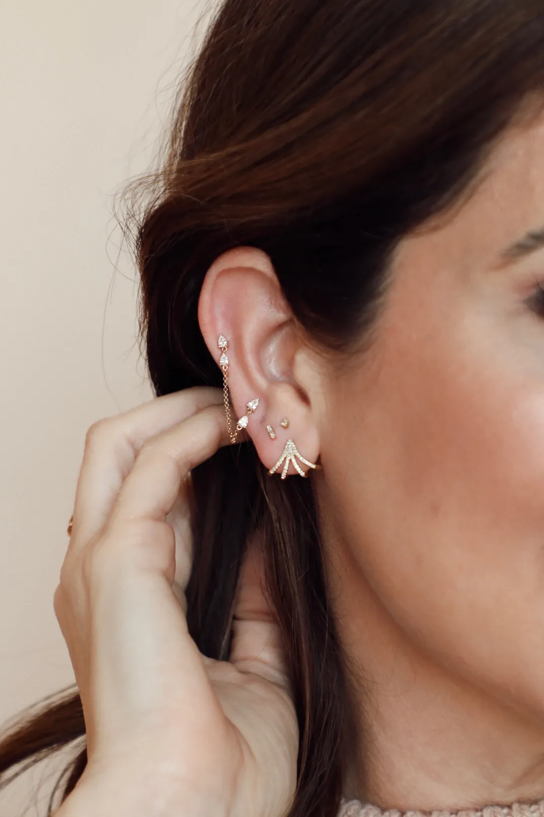 diamond_double_lobe_studs_1.webp Mama Bijoux Diamond Double Lobe Studs Sale