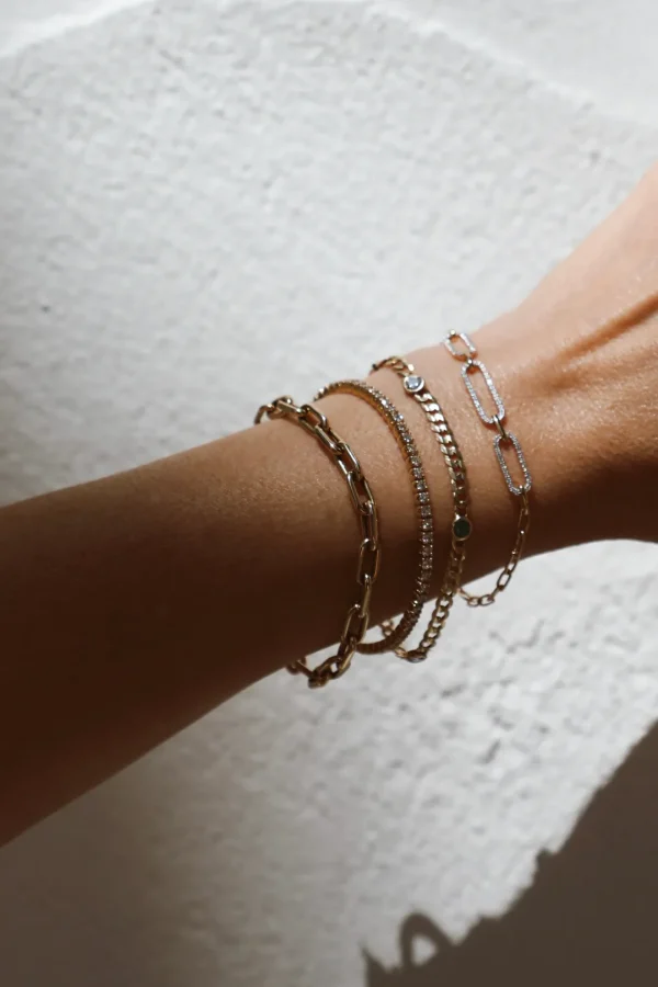 Mama Bijoux Diamond Link Trio Chain Bracelet Online