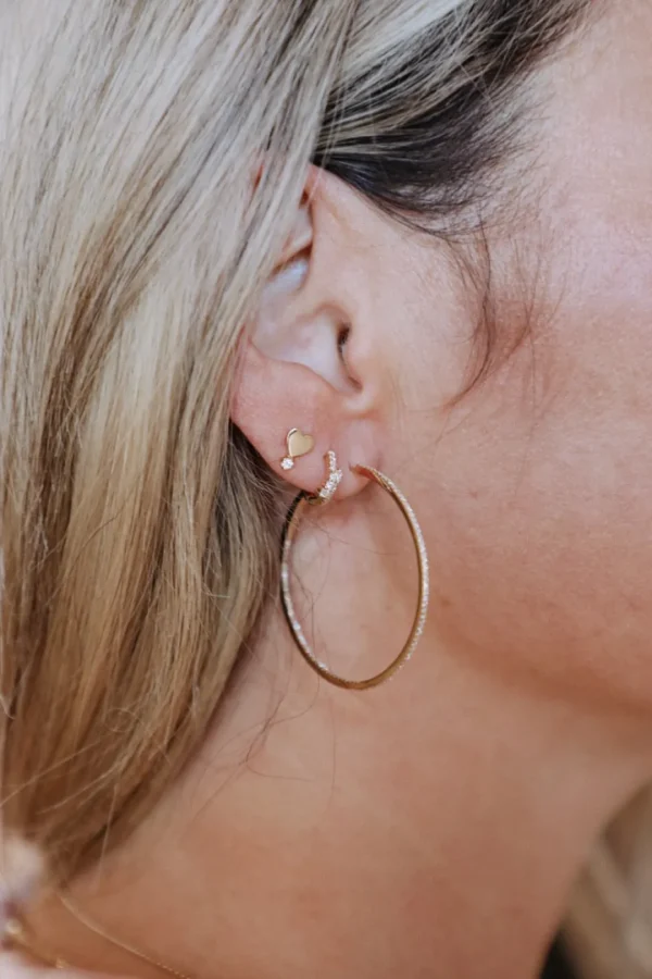 Mama Bijoux Diamond Pavé Skinny Hoops (1.5 inch diameter) Best
