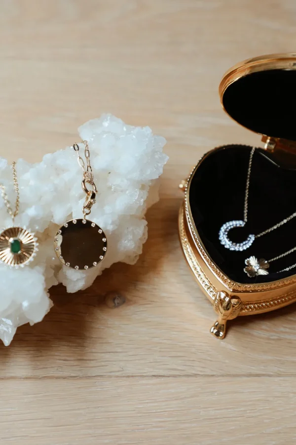 Mama Bijoux Diamond Rimmed Medallion Pendant Hot