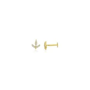 Mama Bijoux Diamond Tulip Studs (Flat Back) Discount