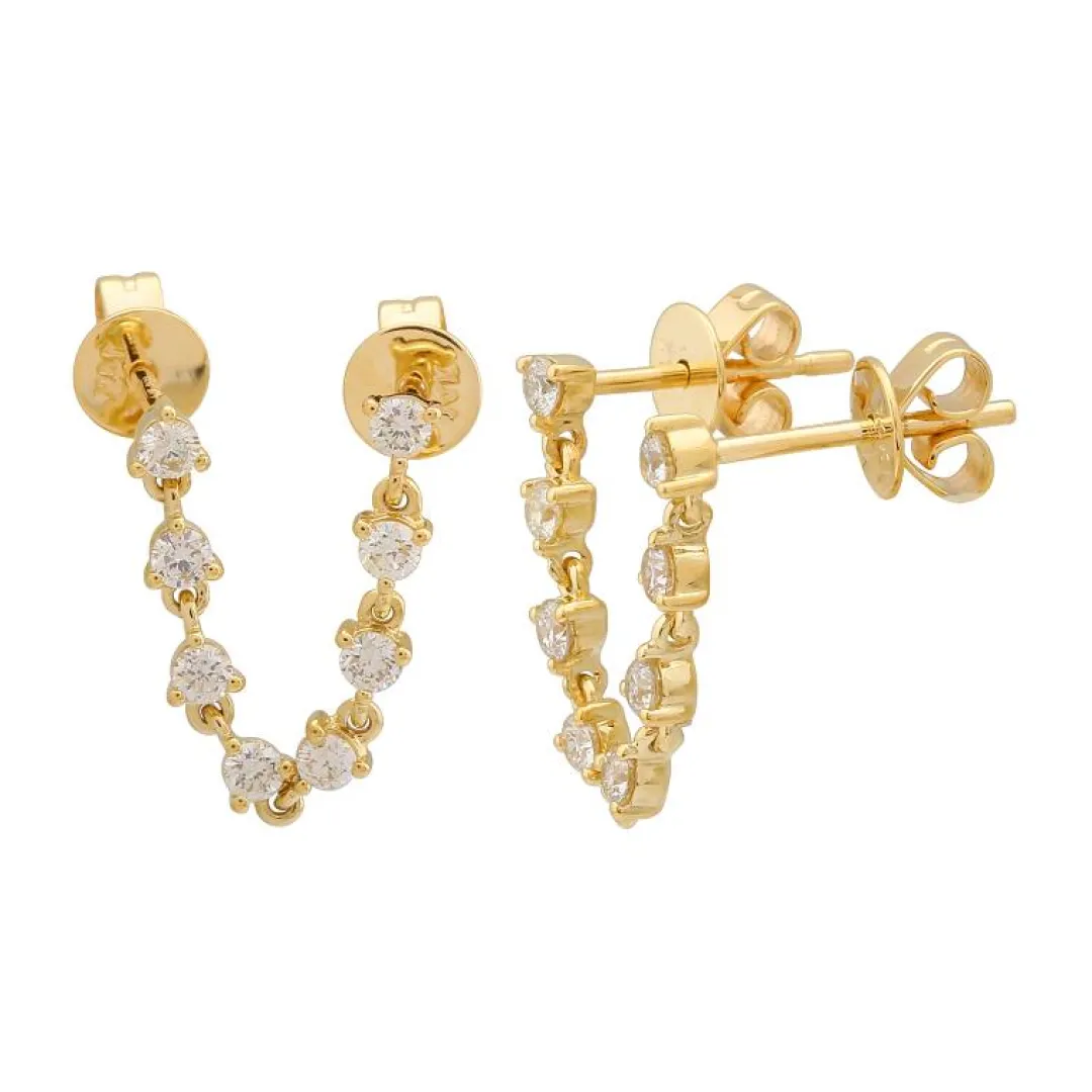 double_stud_diamond_chain_0.webp Mama Bijoux Double Stud Diamond Chain Earrings (.32 carat) Clearance