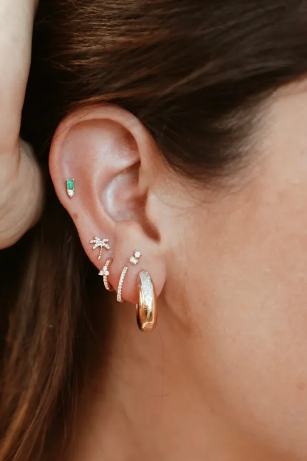 Mama Bijoux Emerald & Diamond Stud Discount