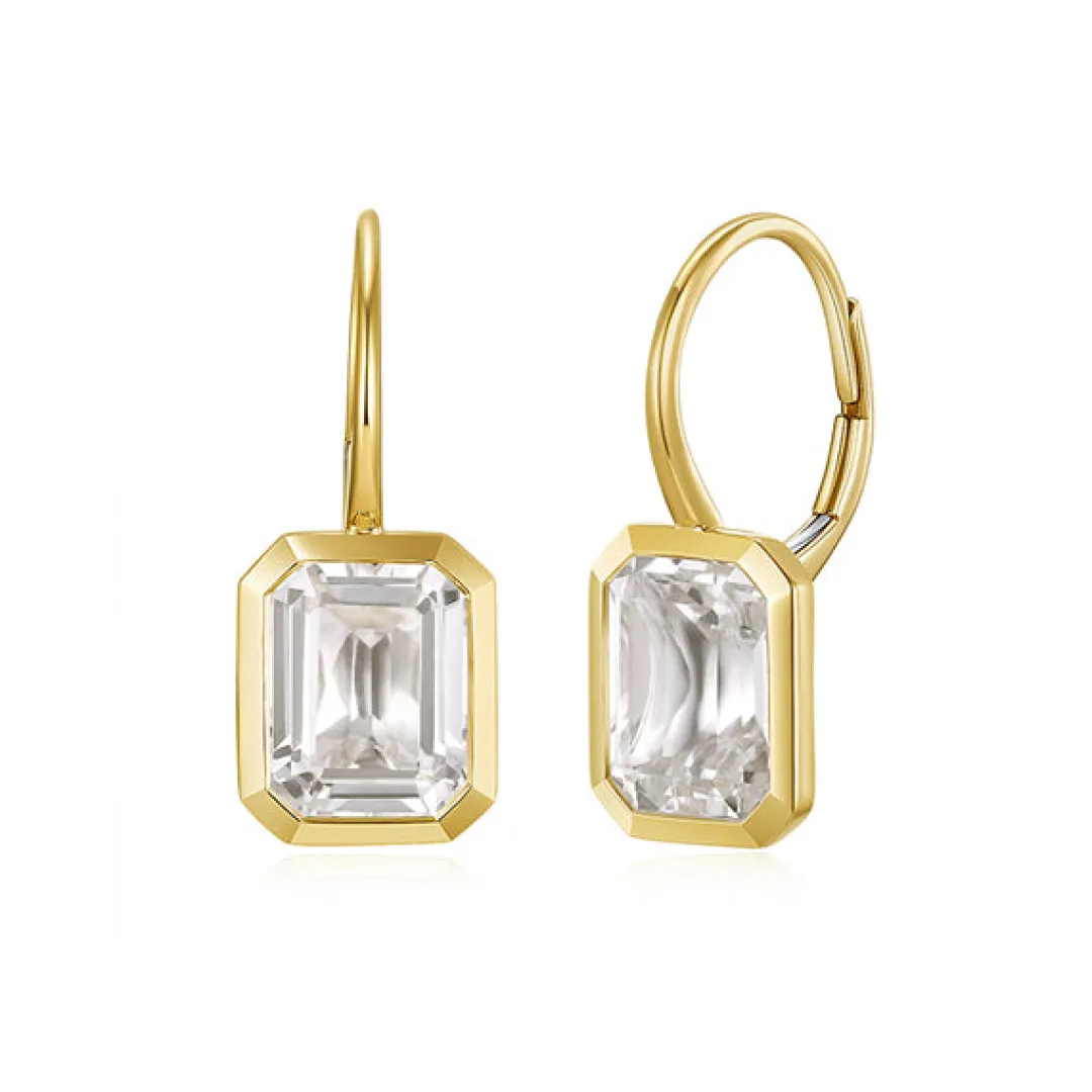 emerald_cut_bezeled_white_0.webp Mama Bijoux Emerald Cut Bezeled White Topaz Drop Earrings New