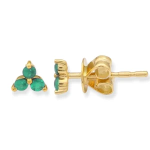 Mama Bijoux Emerald Trio Stud Earrings Fashion