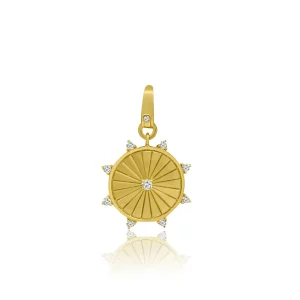 Mama Bijoux Fluted Diamond Disc Pendant Fashion