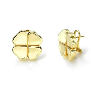 Mama Bijoux Gold Four Leaf Clover Earrings Outlet