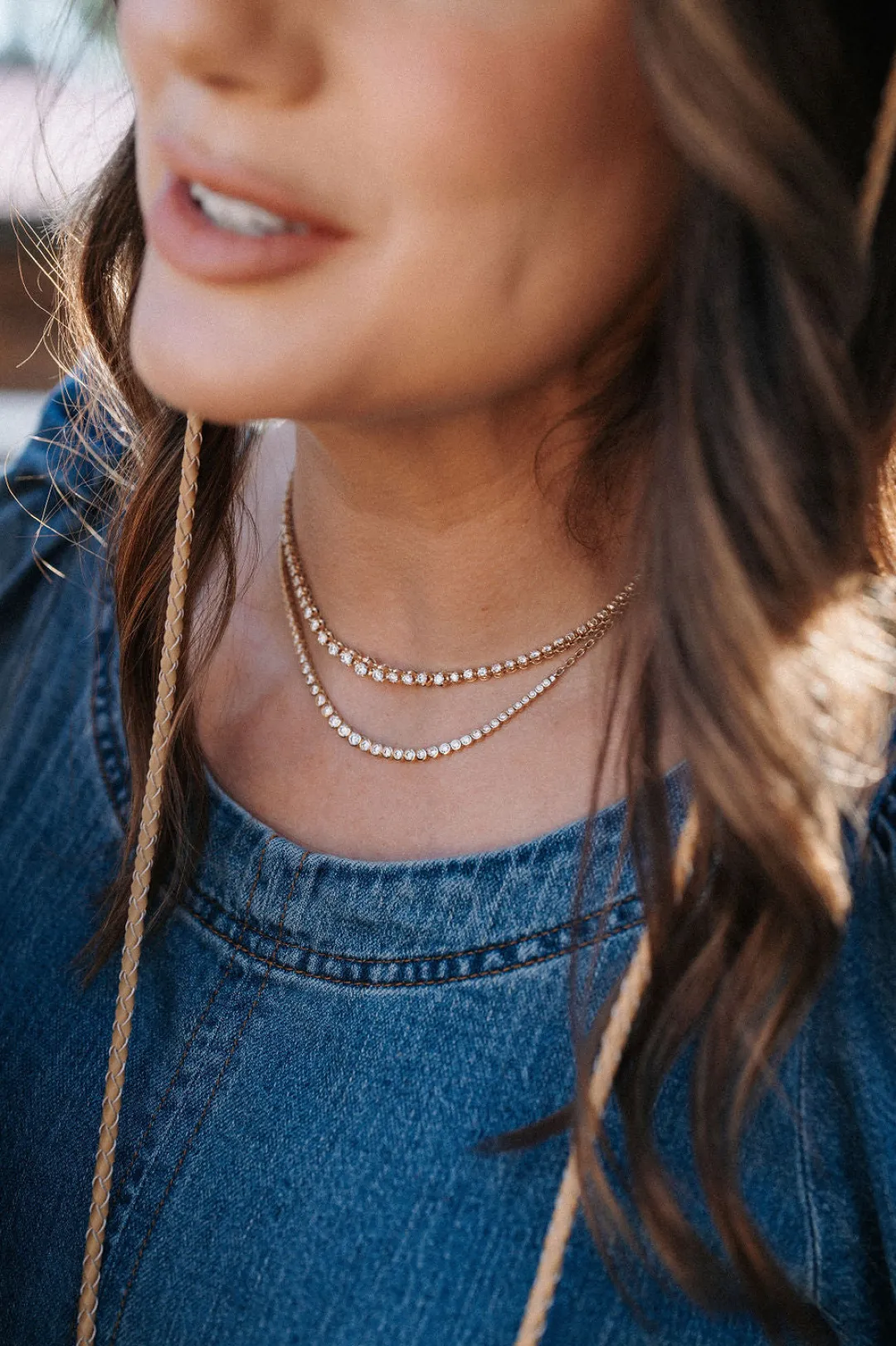 graduated_crown_set_diamo_3.webp Mama Bijoux Graduated Crown Set Diamond Tennis Necklace Clearance
