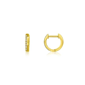 Mama Bijoux Half Diamond Half Gold Mini Huggies Sale