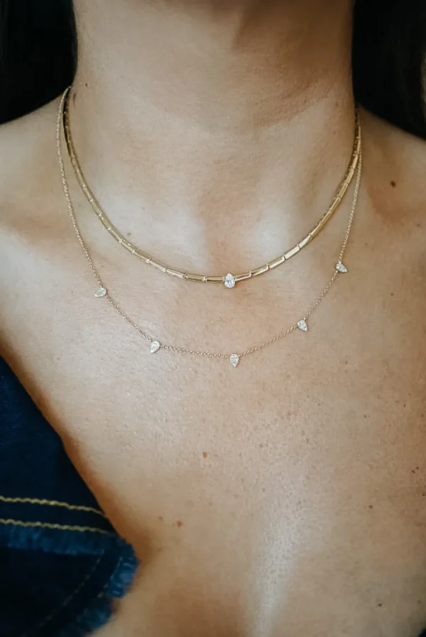 Mama Bijoux Illusion Pear Diamond Necklace Outlet
