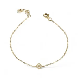 Mama Bijoux Itty Bitty Diamond Four Leaf Clover Chain Bracelet Online