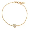 Mama Bijoux 14k Gold Diamond Heart Bracelet (Mama/Adult Size) Outlet