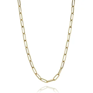 Mama Bijoux 14k Yellow Gold Mini Rounded Paper Clip Chain Necklace Online