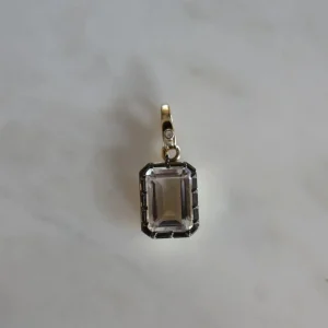 Mama Bijoux Large White Topaz Black Rhodium Pendant Outlet
