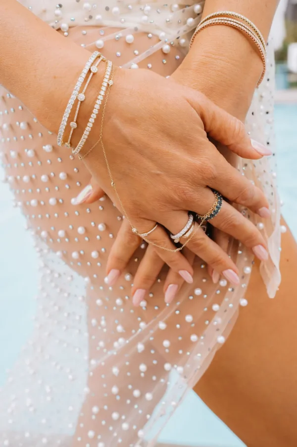 Mama Bijoux Le Circle of Love Halo Diamond Tennis Bracelet Sale