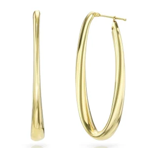 Mama Bijoux Long Gold Ribbon Hoops Online