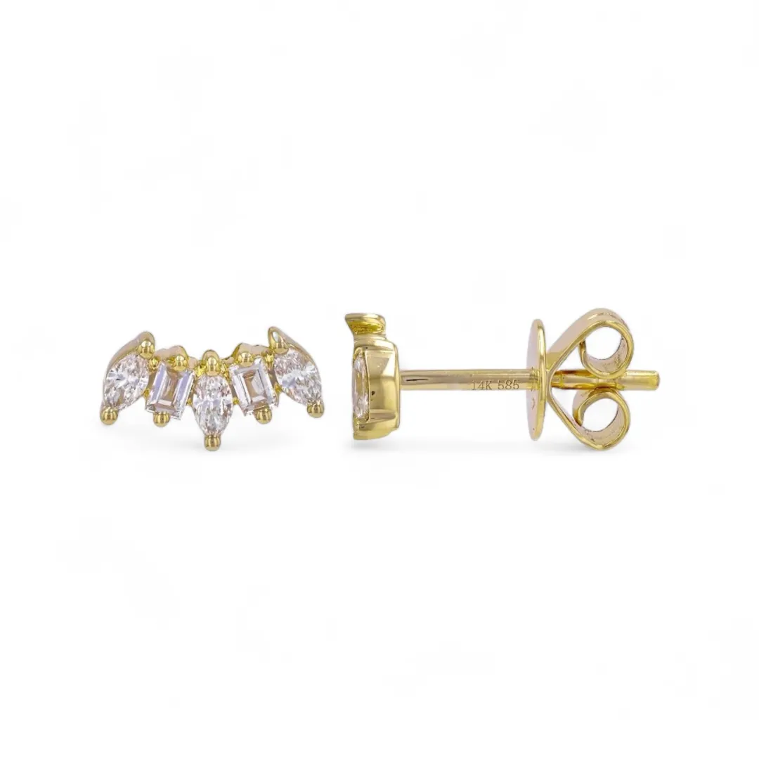 marquise_amp_baguette_min_0.webp Mama Bijoux Marquise & Baguette Mini Crown Crawler Studs Fashion