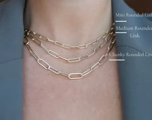Mama Bijoux Medium Rounded 14k Gold Paperclip Chain Clearance