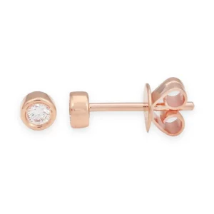 Mama Bijoux Mini Bezeled Round Diamond Studs Hot