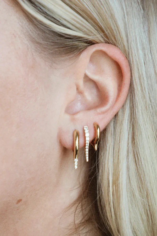 Mama Bijoux Mini Bijoux Dagger Diamond Huggie Earrings Clearance