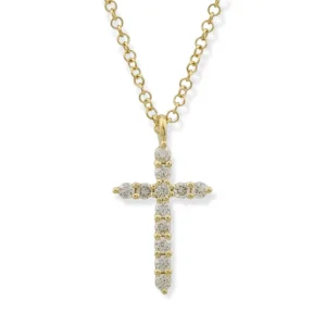 Mama Bijoux Mini Diamond Cross Necklace Outlet