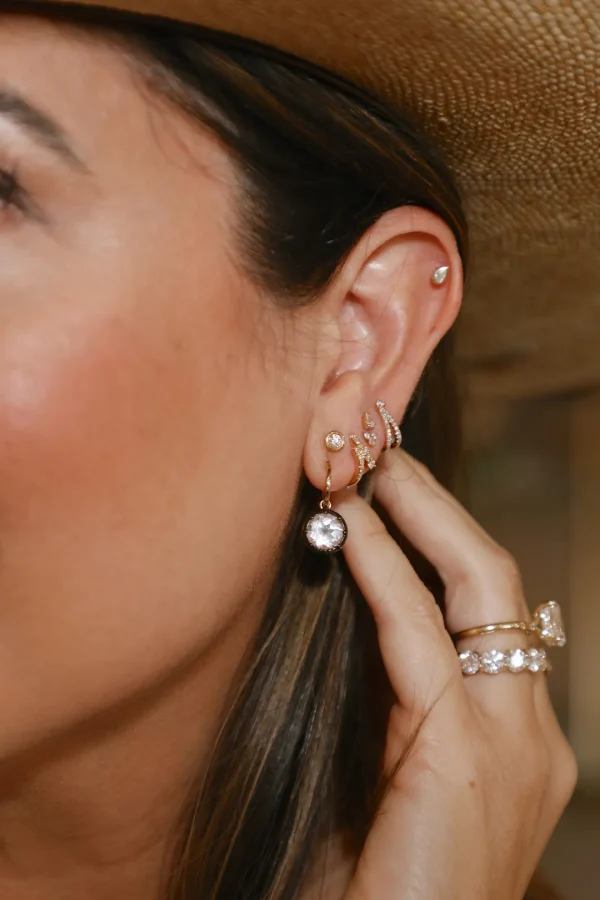 Mama Bijoux Mini Diamond Trio Stud Earrings Hot