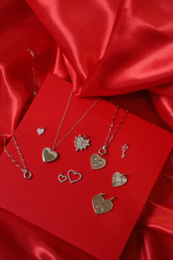 Mama Bijoux Mini Open Heart Diamond Charm Hot