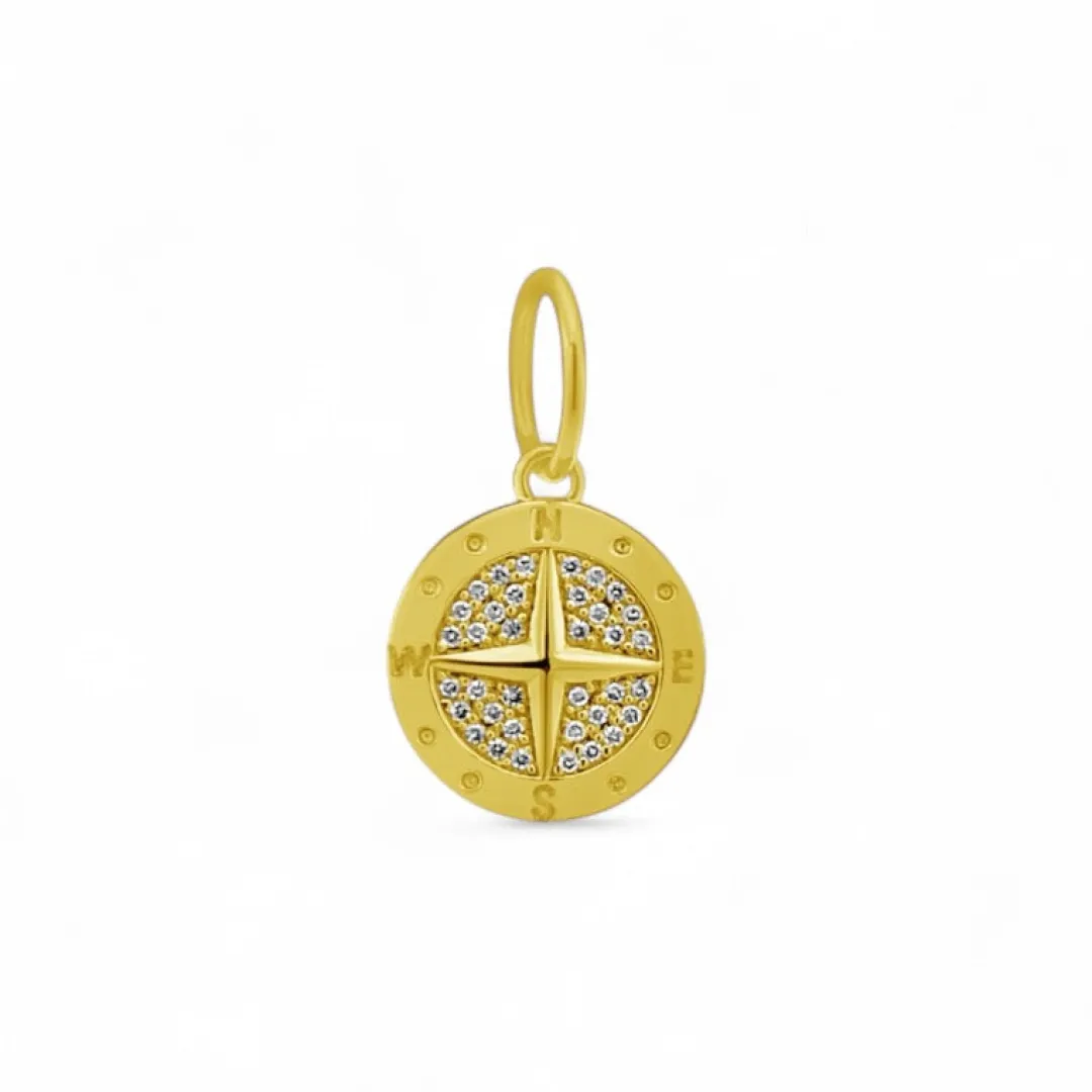 mini_pav_diamond_compass__0.webp Mama Bijoux Mini Pavè Diamond Compass Charm New