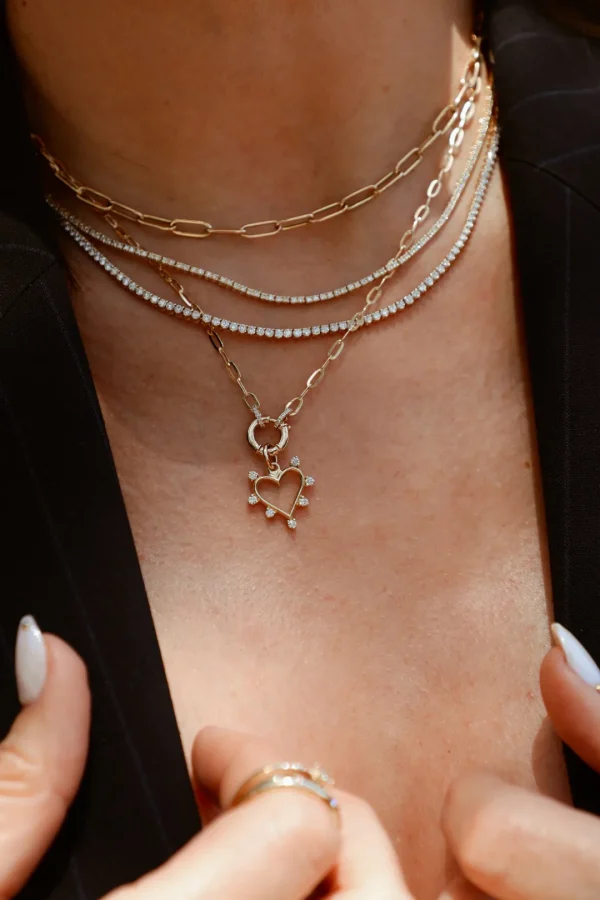 Mama Bijoux Mini Riviera Diamond Tennis Necklace Hot