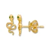 Mama Bijoux Mini Snake Studs (Emerald Eyes) Online