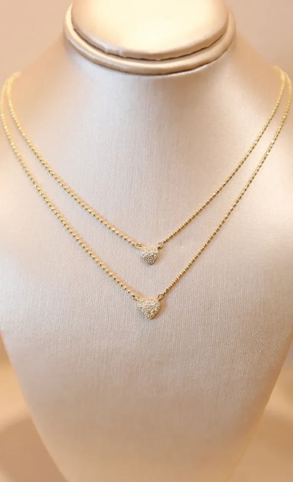 Mama Bijoux Mom & Babe Matching Diamond Heart Necklace Set Discount