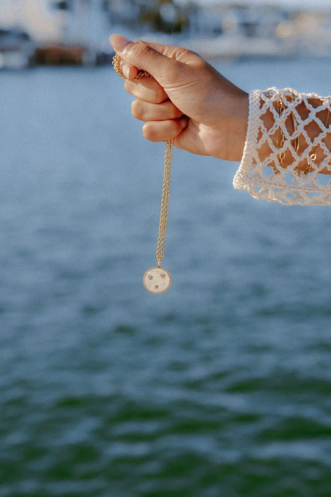 mother_of_pearl_star_trio_1.webp Mama Bijoux Mother of Pearl Star Trio Medallion Charm Outlet
