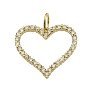 Mama Bijoux Open Heart Diamond Charm New
