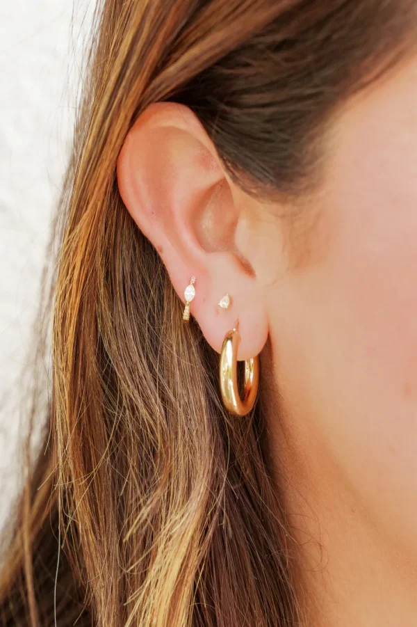 Mama Bijoux Pear Shaped Mini Diamond Stud Outlet