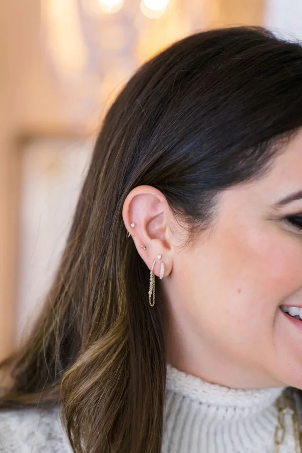 Mama Bijoux Pear Shaped Mini Diamond Stud Outlet