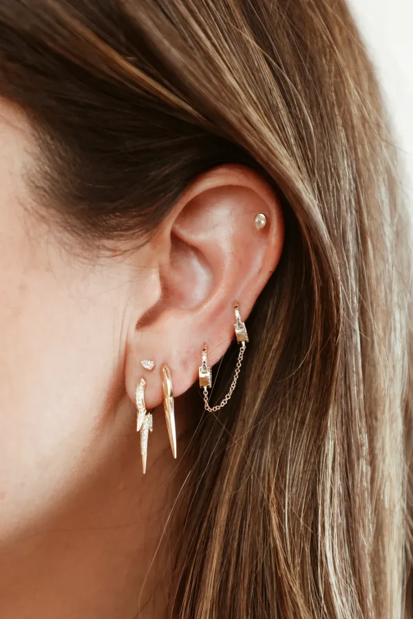 Mama Bijoux Pear Shaped Mini Diamond Stud Outlet